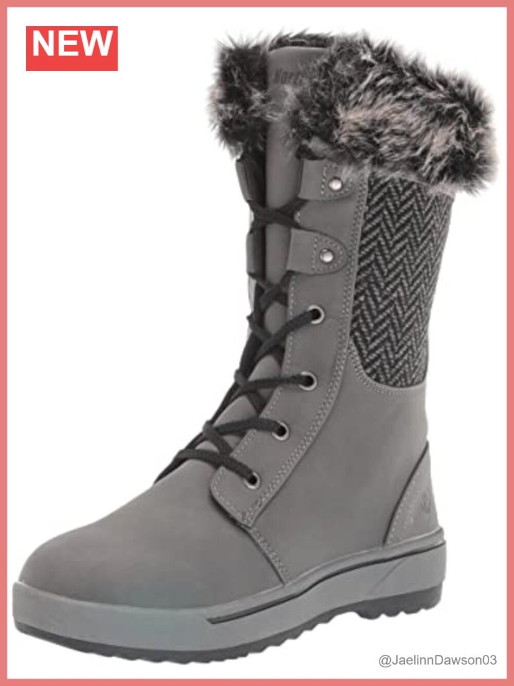 Cold Weather Snow Boot with Faux Fur Trim